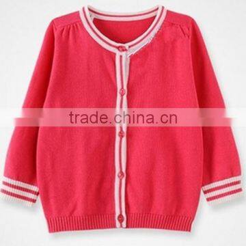 2015 latest design hot sale pure cotton baby girl cardigan