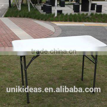 HDPE folding plastic outdoor dinning table cheap long folding table with metal tube