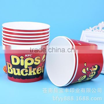 Flexo printed	paper buckets for fried chicken