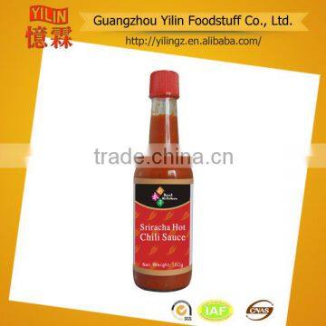 High quality 150ml glass bottle pack hot chili sauce