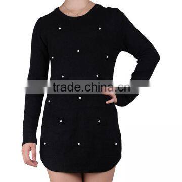 2015 New Fashion Plain Coloured Turtleneck Sweater With Pearl photo-2