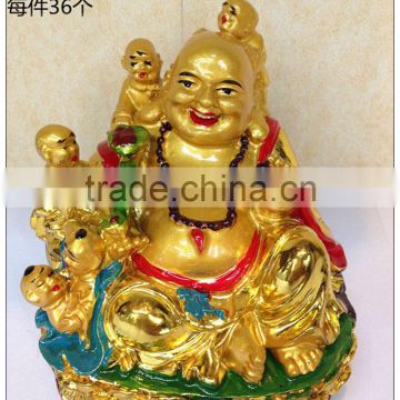 chinese lucky fengshui buddha statue 24K Golden color painting