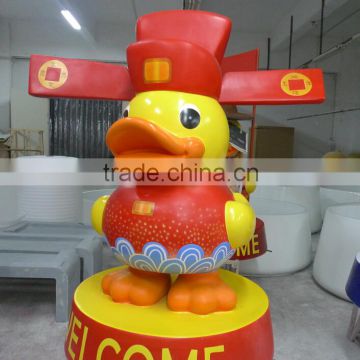 Fiberglass Yellow Duck Theme Sculpture Fiberglass Chinese Duck