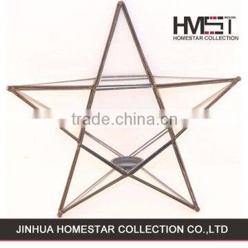 High quality new arrival beautiful star shape glass candle holder