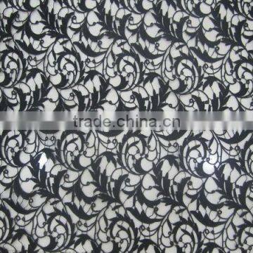 Black florals net nonwoven designs water soluble Embroidery textile fabric(JM235)