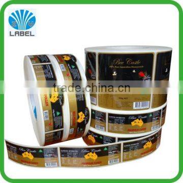 High quality adhesive paper stickers, golden printing stickers, roll sticekrs