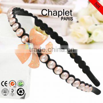 wholesale high quality pearls hair accessories of bow hairband of headband