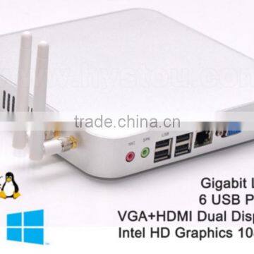 cheap Intel celeron 1037U fanless mini pc 1.8GHZ support Windows7 1080p HTPC 1LAN 1 HDMI RAM 8GB 64GB SSD 1TB HDD