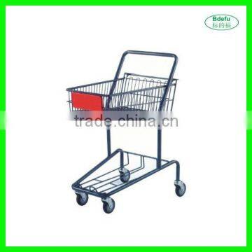 Japan style supermarket 2-tier shopping cart