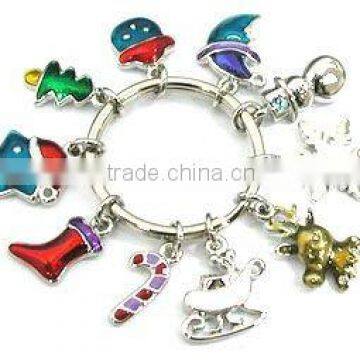 wholesale fashion metal christmas keychain,various designs, Certified factory<DKCA9141>