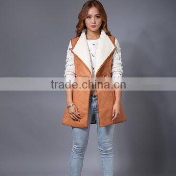 Women Real Leather Fur Vest / Lamb Fur Vest For Lady