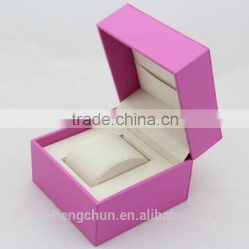 Velvet watch gift box for wedding with light pink colour