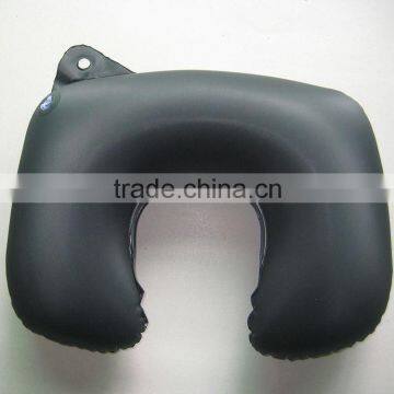 black inflatable pvc neck pillow, blow up travel u shape pillow
