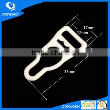 White nylon coated tooth shape metal garter hook 12mm