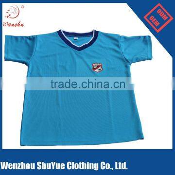 OEM 100% Polyester t shirt V neck ,heat transfer printing t shirt