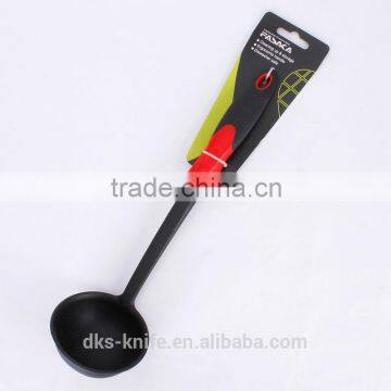 TSY001-SL New Packing Black Nylon Soup Ladle With Black PP And Red TPR Handle Nylon Kitchen Tools