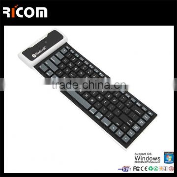 Roll Up waterproof folding flexible rubber silicone Bluetooth keyboard with dustproof and soft keys---SKB-212--Shenzhen Ricom