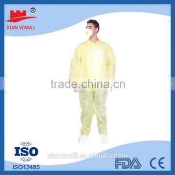 Yellow PP+PE Lamination Waterproof Coverall