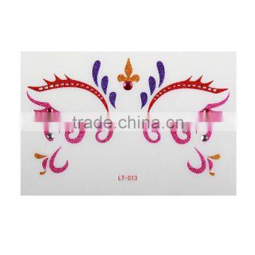 Beauty sticker custom metallic flash tattoos temporary full face tattoo sticker