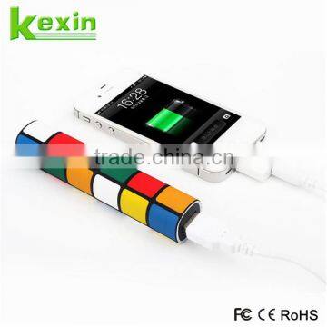 Lipstick Size External Battery 2600mah Power Bank Portable Charger with Multi Colors