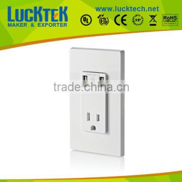 American power Socket outlets with 2*USB ports,wall plate socket high quality