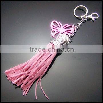 Many Cloth Stripes Plastic Butterfly Carabiner Keychain