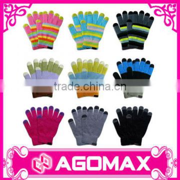 Fashion finger touch screen knitted gloves