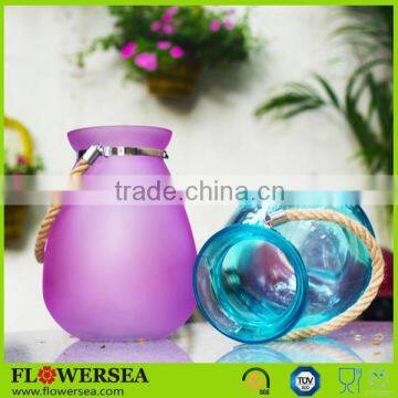 FLOWERSEA Barent red / yellow / blue / green / purple glass candle jar for home decoration