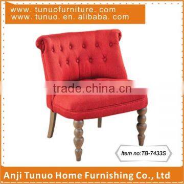 Leisure sofa chair,Home furniture,Patchwork back&seat with buttons,Gourd shape legs,TB-7433S