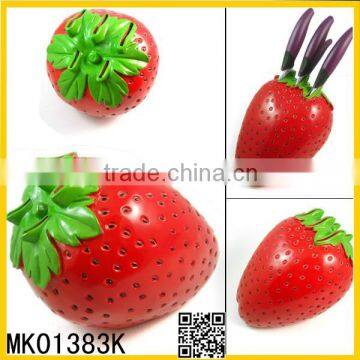 2014 hot sales strawberry shape resin knife holder
