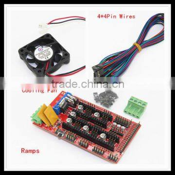 made in china RAMPS 1.4 Shield For Mega2560 +1Pcs Cooler Cooling Fan + 4*4 Pin Cables / Wires for Reprap Prusa Mendel Makerbot