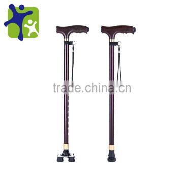 Aluminum cane with lights, Adjustable Aluminum cane with 4 legs adjustable walking aid Four-feet walking stick 601-2-Y