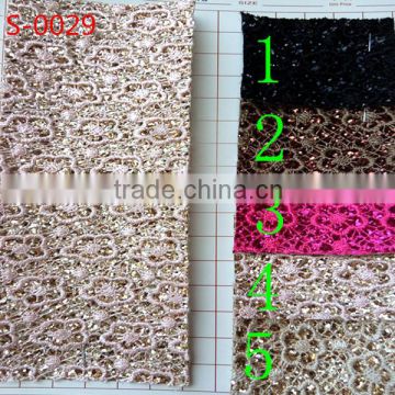 Newest flower designs shiny glitter pu leather for decoration