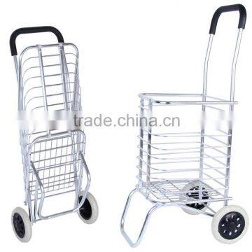 Collapsible metal shopping cart /Promotional portable folding shopping cart/Foldable shopping cart with climbing stair wheel