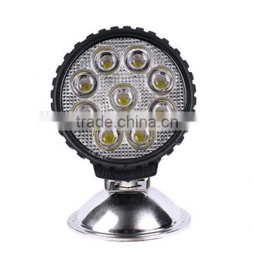 12v 24v Super bright waterproof round 27w led work light for tractor