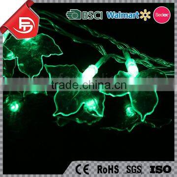 TZFEITIAN Walmart SEDEX Audit Outdoor Decor Green Color Maple Leaf String Light