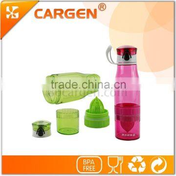 Leisure clear plastic fruit juice infuser water bottle