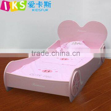 2015 newest South Africa pink color baby bed , lovely baby car bed