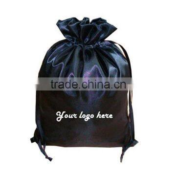 Pink Drawstring Satin Hair Bag
