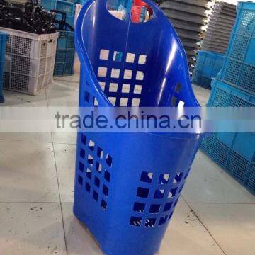 2015 New Design HDPP Plastic Roller Basket Without Draw-bar For Shopping RH-BPR60-1