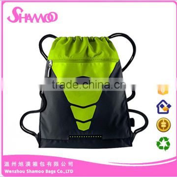 wearproof Polyester Drawstring Laundry Bag With Zippered Pocket