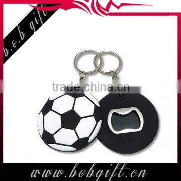 Football design 3D PVC rubber bottle opener