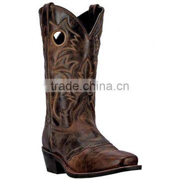 brown cowgirl&cowboy d istressed leather western-inspired stitch pattern western boots wholesale