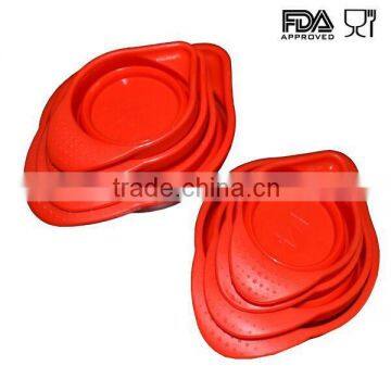 FDA Silicone Stackable and Space Saving Foldable Silicone Measuring Cups Set Measuring Tool photo-4