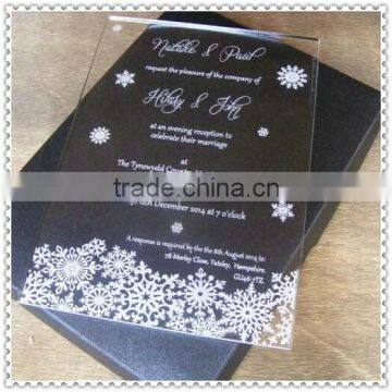 Printing Acrylic Rectangle Wedding Invitation With Gift Box