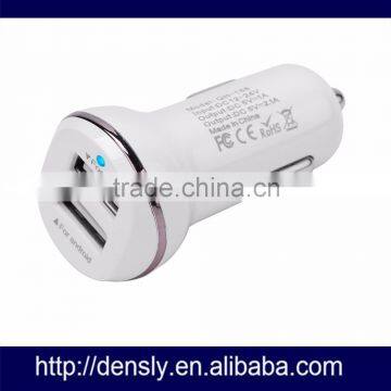 High quality dual usb car charger with 12v socket 2.4A dual port car usb charger car parts accessories