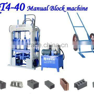 QT4-40 small Manual block forming machine operated by manpower