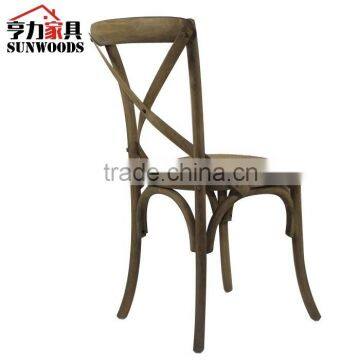 2015 cheapest soild birch wood cross back chair for banquet /wedding,X back side chair,Antique classic cross back chair