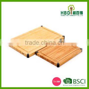 Best selling premium kitchen and vegetable bamboo cutting board with silicone feet