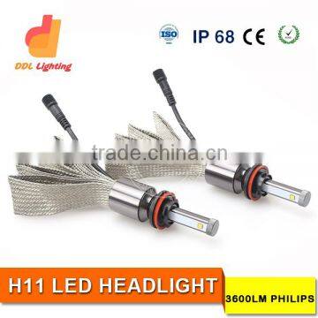 Automobiles and motorcycles H11 led headlight bulbs waterproof IP68 24W H4 H7 H1